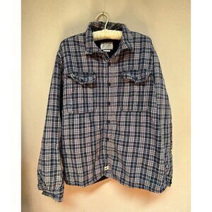 Boston Traders Men XL Flannel Shirt Jacket Button Front Plaid Multicolor Casual